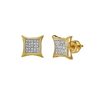 LuvMyJewelry Zoeira 10K Yellow Gold Diamond Unisex Earrings - 0.15 Cts at Nordstrom