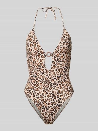 Banana Moon Banana Moon Neckholder-Badeanzug mit Cut Out Modell MIRELO SAVARI in Beige, Gr&ouml;&szlig;e XL