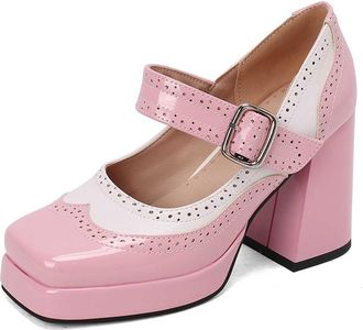 Generic Elegant Retro Mary Jane Chunky Heeled Square Toe Dress Shoes for Women Stylish Formal and Casual Occasions Black Heels Point Sparkly Sandals Men