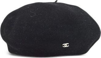 Chanel 1990-2000s CC wool beret - women - Wool - One Size - Black