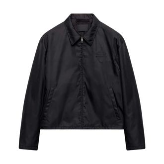 Prada Light Jackets, male, Black, Size: XL Black Padded Coat