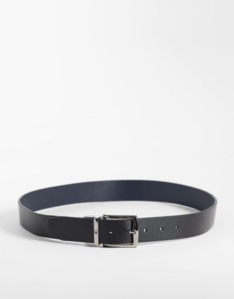 Tommy Hilfiger cintura reversibile in pelle Denton navy/black-Multicolore