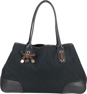 Gucci Princy Black Canvas Tote Bag (Pre-Owned)