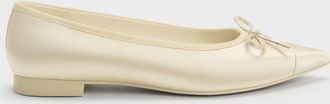 Charles & Keith Briella Satin Cap-Toe Flats