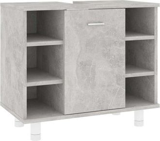 vidaXL Mobile da Bagno Grigio Cemento 60x32x53,5 cm Legno Multistrato vidaXL