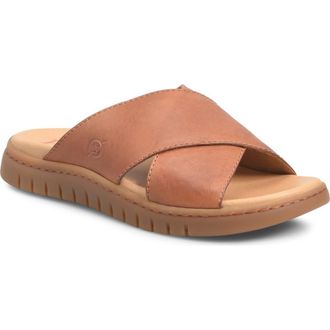 B&oslash;rn Adia Slide Sandal in Brown Leather at Nordstrom, Size 8