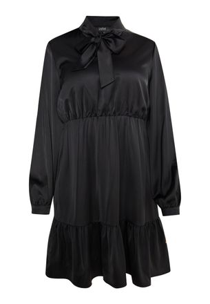 Usha Midi-jurk met volant Dames zwart