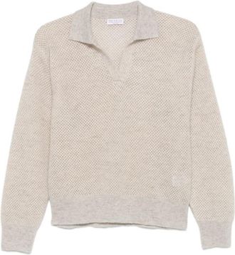 Brunello Cucinelli Beige Knitted Sweater