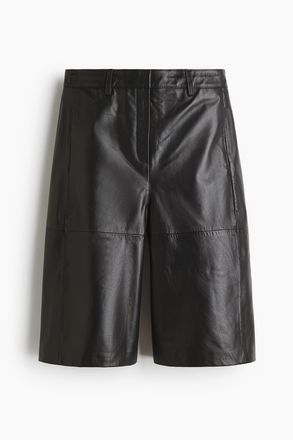 H&M Bermudashorts aus Leder - Schwarz