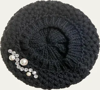inverni Embellished Cashmere Beret