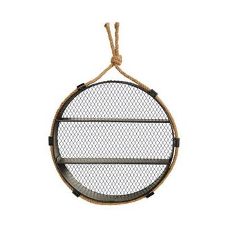 Nearly Natural 15-in Round Wall Shelf in Black at Nordstrom