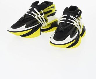 Balmain Neoprene UNICORN Sneakers with Leather Trims size 42