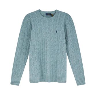 Polo Ralph Lauren Truien & Vesten, Heren, Blauw, S, Wol, Pullover met kabelpatroon