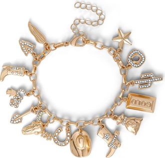 Jessica Simpson Gold-Tone Mixed Charm Toggle Bracelet at Nordstrom