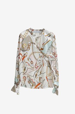 Herzen&rsquo;s Angelegenheit Seidenhemd mit Reitermustern