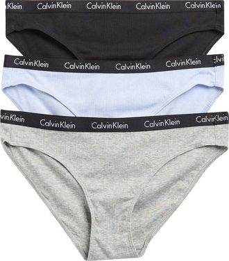 Calvin Klein 3-Pack Hashtag Rib Knit Bikini Briefs in P7A/Ub1/Tkf at Nordstrom Rack, Size Medium
