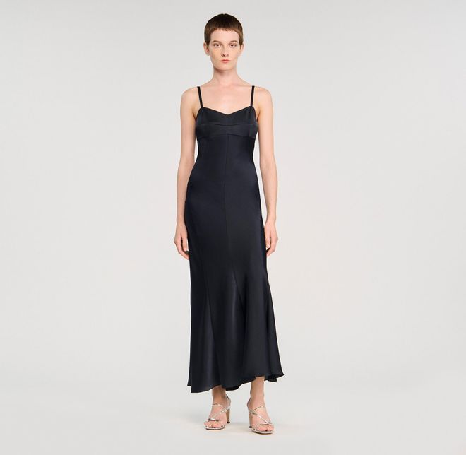 Satin-effect maxi dress