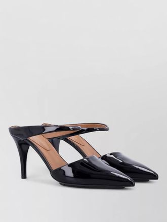 Stella McCartney pointed toe patent finish heeled mules