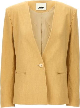 Isabel Marant Jassen, Dames, Beige, L, Hennep, Manzil Blazer