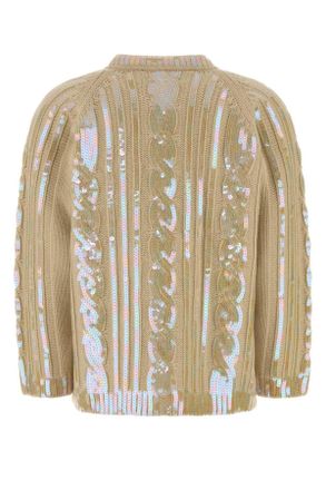 Valentino Garavani Womens Beige Wool Cardigan Betulla Exterior: Virgin Maglieria