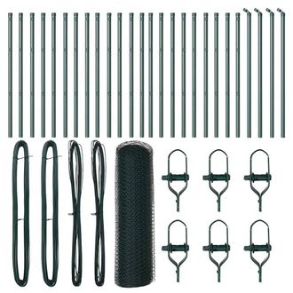 Berkfield Home Hexagon Fence Green 0.6x50 m Steel