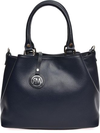Roberta M Blauw Rundleer Tas