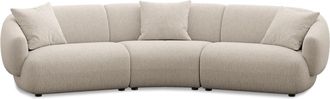 Castlery Auburn Curve Sofa Customized, Performance Classic Twill Light Grey, Spill Resistant, Modular for Sofas by Castlery