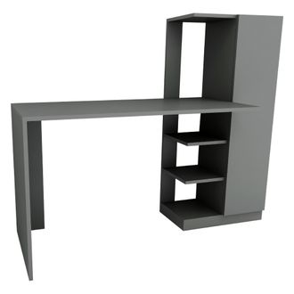 Dmora Escritorio Donnas, 6 Estantes, Una Puerta, 7 Compartimentos, 120x55x74h Cm Negro Antracita