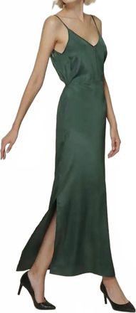 Amylynn Faye Lace Edged Camisole Midi Dress In Emerald