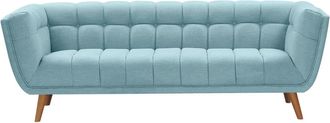 Rendez-Vous D&eacute;co Sof&aacute; de 3 plazas con tapicer&iacute;a de tela azul claro