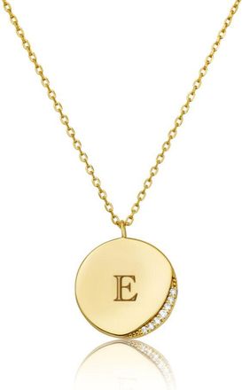 Lily & Roo Gold Diamond Style Crescent Disc Necklace