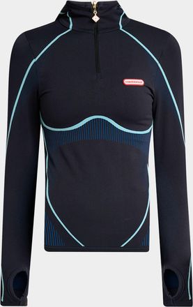 Casablanca Seamless Quarter-Zip Hooded Shirt