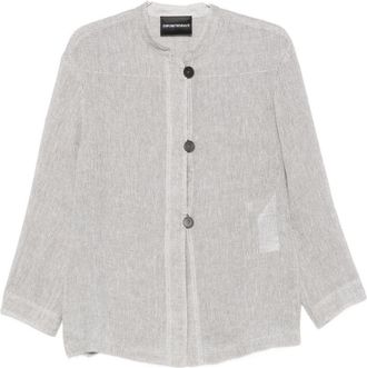 Emporio Armani Womens Linen Buttoned Jacket