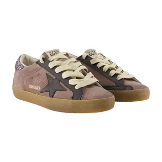 Golden Goose Womens Super Star Sneakers - Golden Goose Deluxe Brand Leather Purple Calfskin Shoes