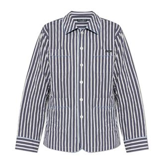 Dolce & Gabbana Casual Shirts, male, Blue, Size: XL Crumpled-Effect Shirt