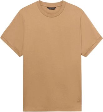 Brooks Brothers Cotton T-Shirt - Heren - T-shirts - Beige - M - Katoen - Tops