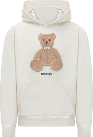 Palm Angels White Graphic Hoodie