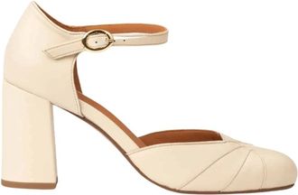 Maison Toufet Schoenen, Dames, Beige, 37 EU, Leer, Handgemaakte Leren Enkelband Hakken