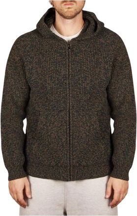 Roberto Collina Hoodie met volledige ritssluiting - Heren - Sweatshirts & Hoodies - Groen - Maat: XL Zijde