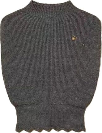 Twin-Set Wool Blend Top With Brooch