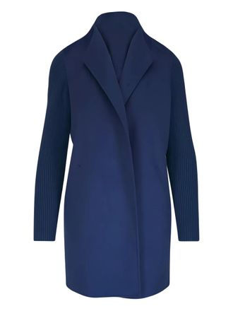 Kinross Cashmere ribbed coat - Blue