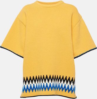 Jil Sander Jacquard-trimmed cotton jersey T-shirt