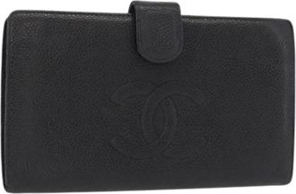 Chanel Pre-owned Wallets, female, Black, Size: ONE SIZE Pre-owned Leather Wallet