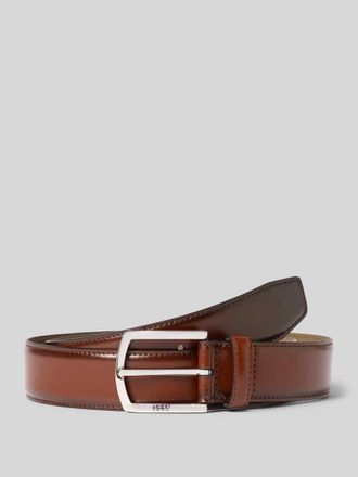 HUGO BOSS Lederg&uuml;rtel mit Logo-Schliesse in Dunkelbraun, Gr&ouml;&szlig;e 100