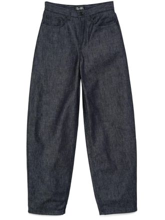 MUGLER lace-up wide leg jeans - women - Organic Cotton/Cotton - 24-25 - Blue