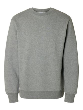 Selected Sweatshirt SELECTED SLHZREG-DAN SWEAT CREW NECK, Herren, Gr. XXL, medium grau melange, angeraute Sweatware, Obermaterial: 65% Baumwolle, 35% Polyester