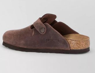 Birkenstock suede leather round toe open back sandals