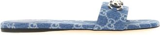 Gucci Sliders, female, Blue, Size: 10 US Slide Sandal with Horsebit
