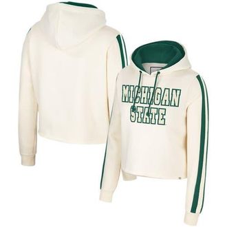 Colosseum Womens Colosseum Cream Michigan State Spartans Perfect Date Cropped Pullover Hoodie at Nordstrom, Size Xx-Large
