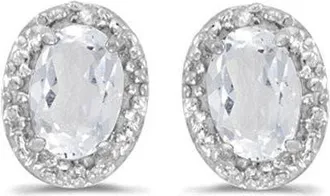 Allurez 14K Gold Diamond & Gemstone Earrings in 1.14Ct/White Topaz/white Gold at Nordstrom